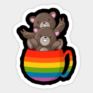 Bear Rainbow Flag Bears Cup Gay Pride graphic Sticker